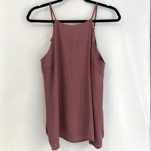 1. State Mauve / Dusty Rose Pink Back Lace Ruffle Halter Tank Top Size Large